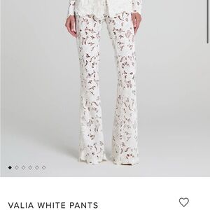 Nadine Merabi Valia Ivory Floral Lace Flare Pants